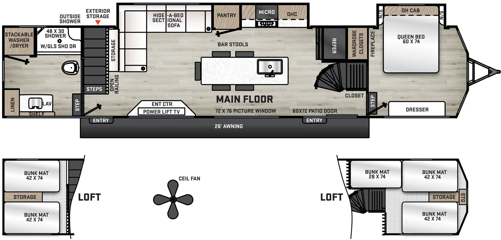 Catalina Destination Series 42CONDO Floorplan